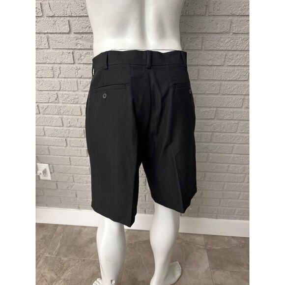 Geoffrey Beene Men Black Pleated Dressy Short Pants Size 34 - Picture 6 of 9